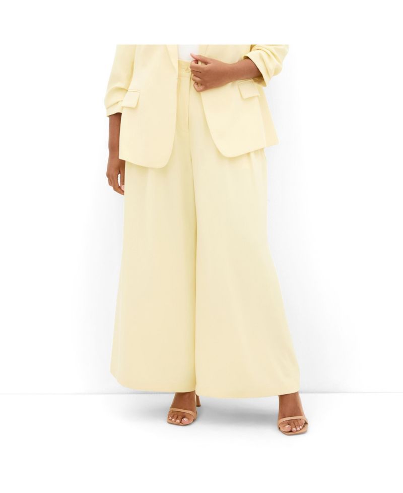 Women's Plus Size Abbie Fully Lined Wide Leg Pant