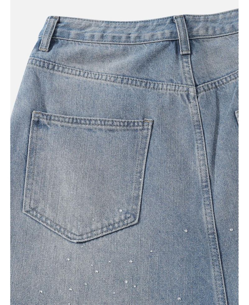 Women's Rhinestone Baggy Jeans