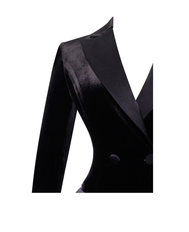 Women's Calista Black Velvet Blazer Mini Dress