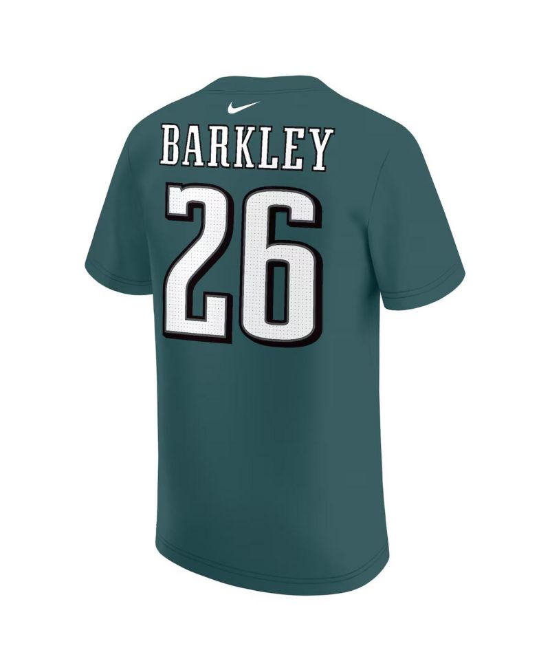 Nike Big Boys and Girls Saquon Barkley Midnight Green Philadelphia Eagles Player Name & Number T-Shirt