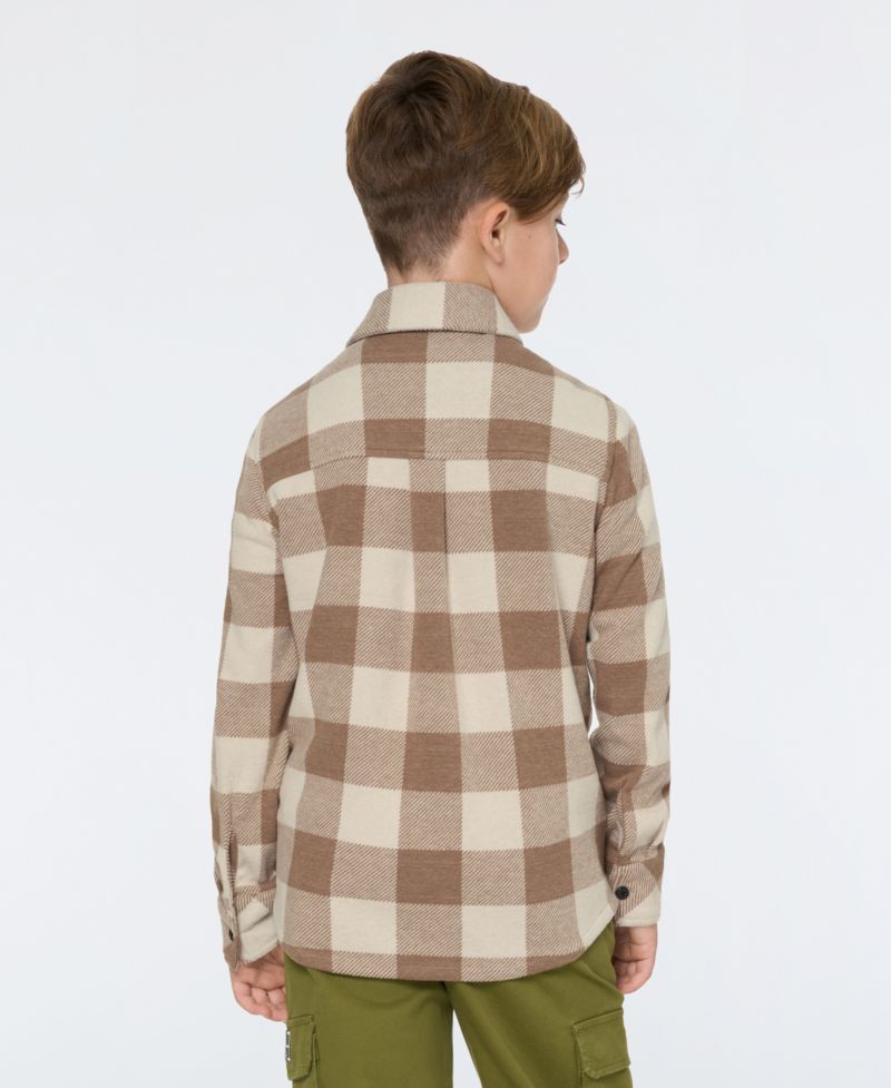 Big Boys Yarn Dye Knit Twill Button Up Shirt