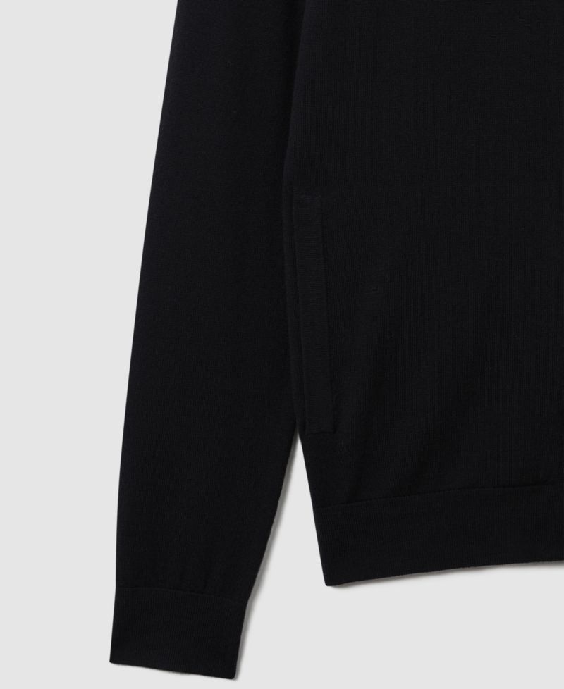 Men's Hampshire Merino Wool Funnel-Neck Cardigan