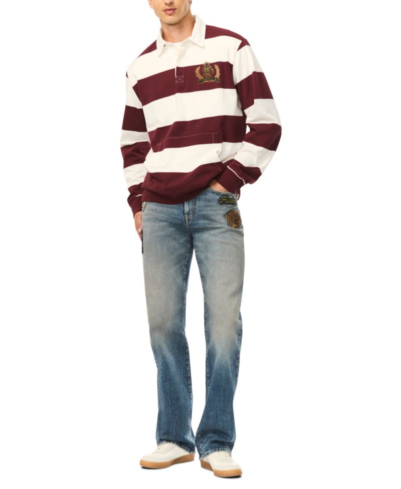 Men's Kapeo Rugby Stripe Long-Sleeve Polo Shirt