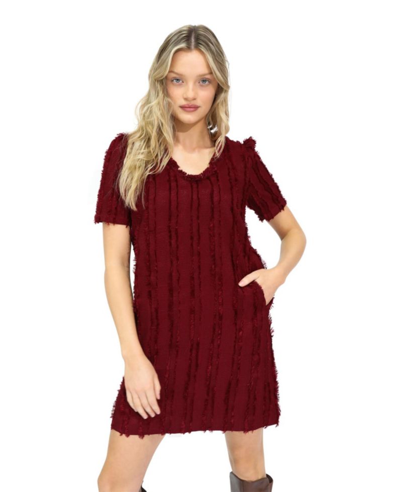 Solana Boho Fringe Mini Shift Dress
