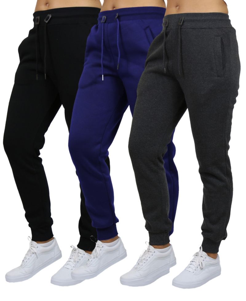 Women's Loose-Fit Fleece Jogger Sweatpants 3-Pack