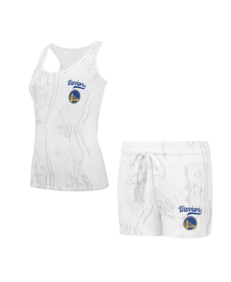 Women's 2-Piece White Golden State Warriors Quartz Tank Top and Shorts Set