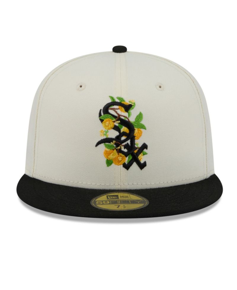 Men's White/Black Chicago White Sox Blossom 59FIFTY Fitted Hat