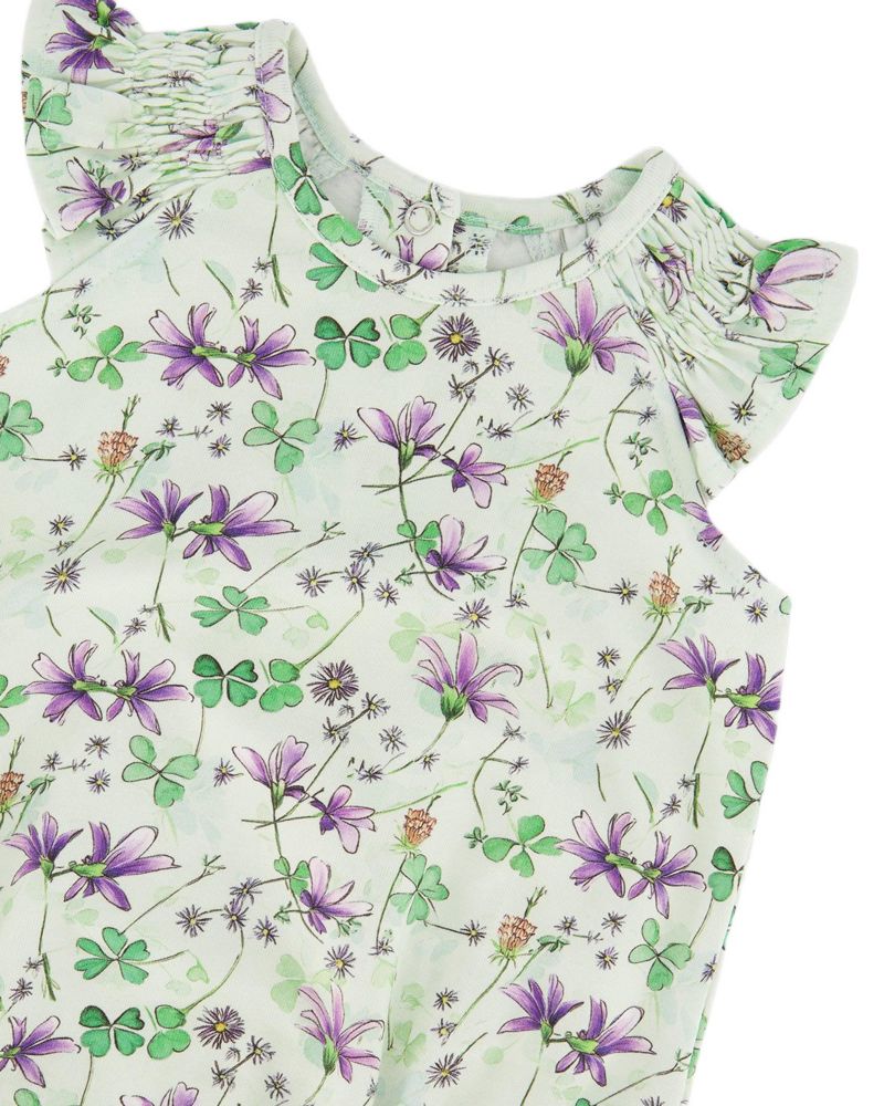 Baby Girls Jersey Romper Printed Flowers