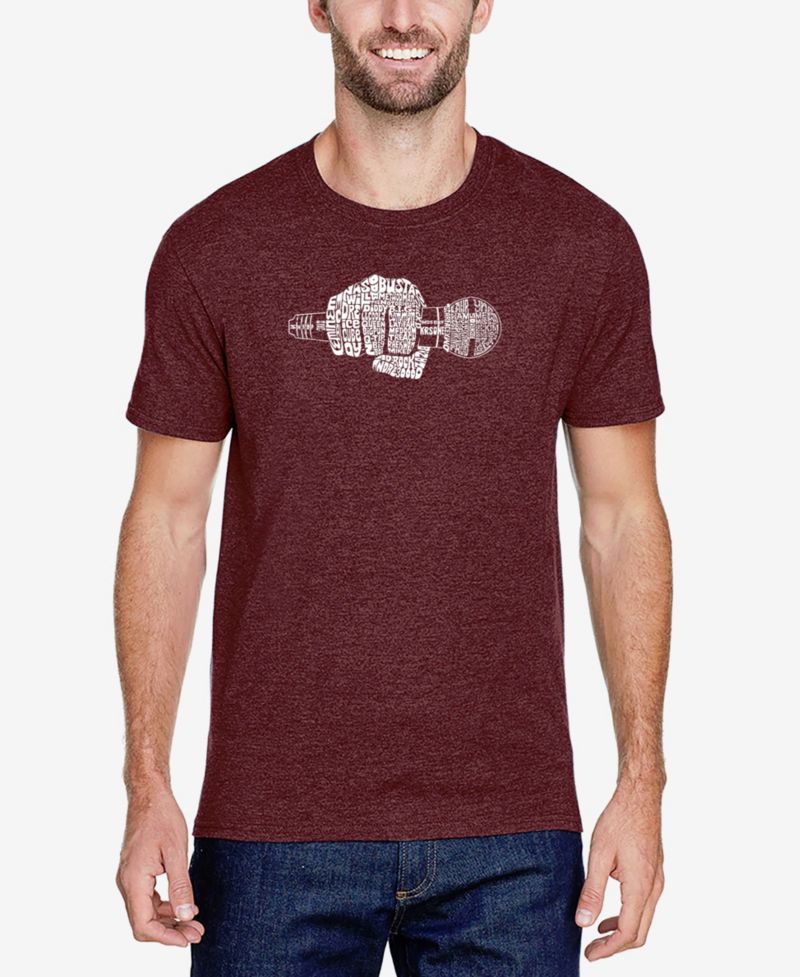 Men's Cotton/Poly Blend Word Art T-shirt - 90s Rappers Microphone