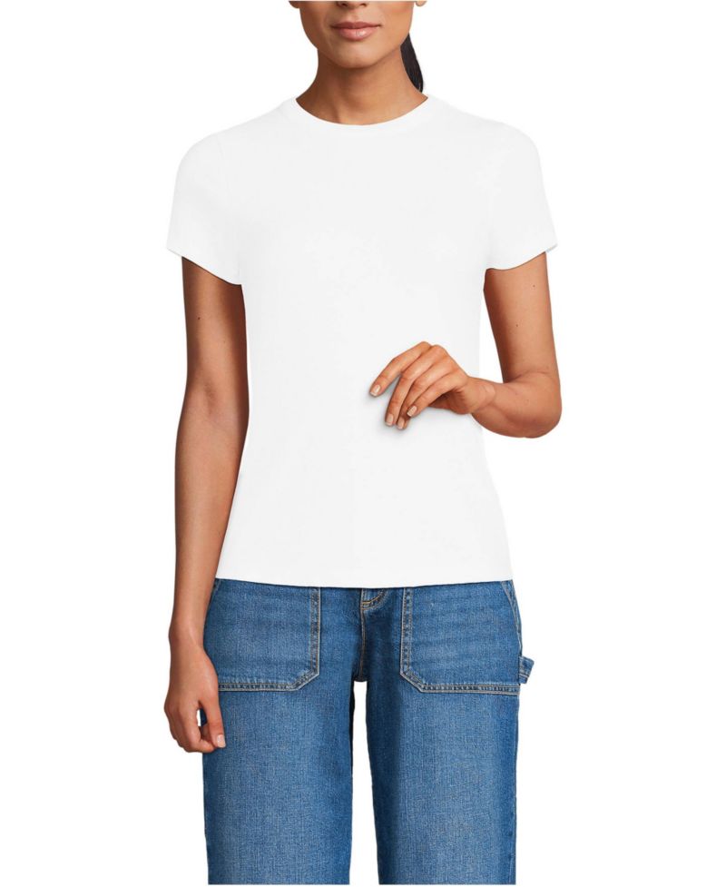 Women's Drapey Rib Fitted Short Sleeve Mini T-Shirt