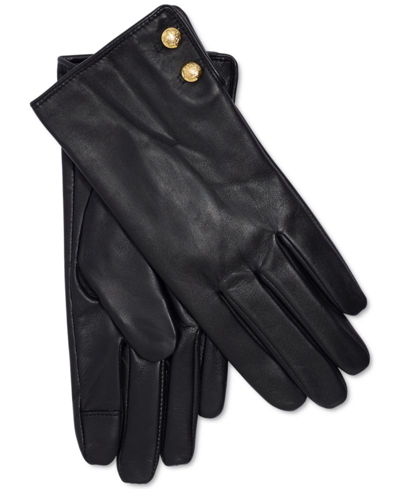 Leather 2-Button Touch Glove