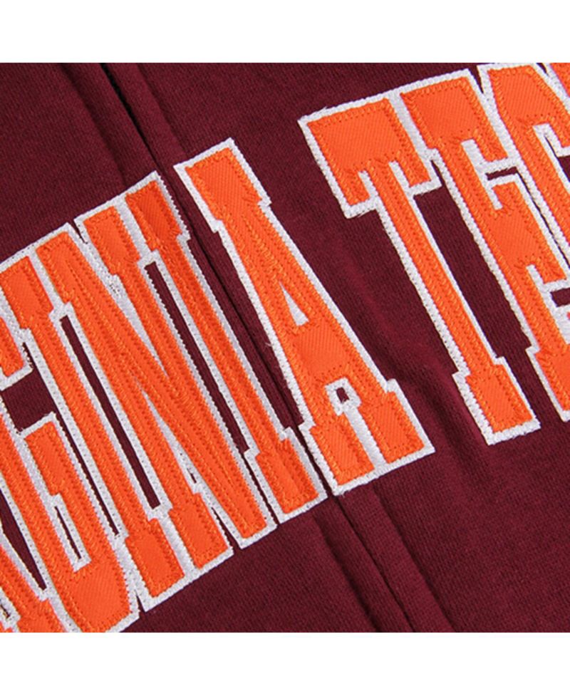 Women's Maroon Virginia Tech Hokies Arched Name Full-Zip Hoodie