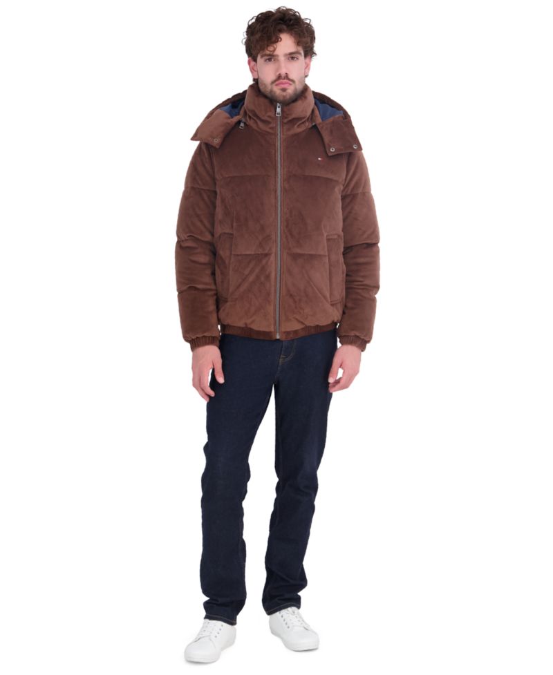 Men's Potter Cord Puffer Hooded Jacket