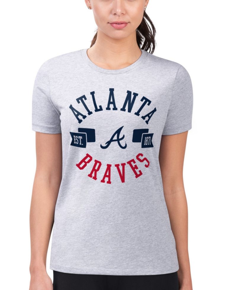 Women's Atlanta Braves Super-Slim Fit Short-Sleeve Screen Print Graphics T-Shirt