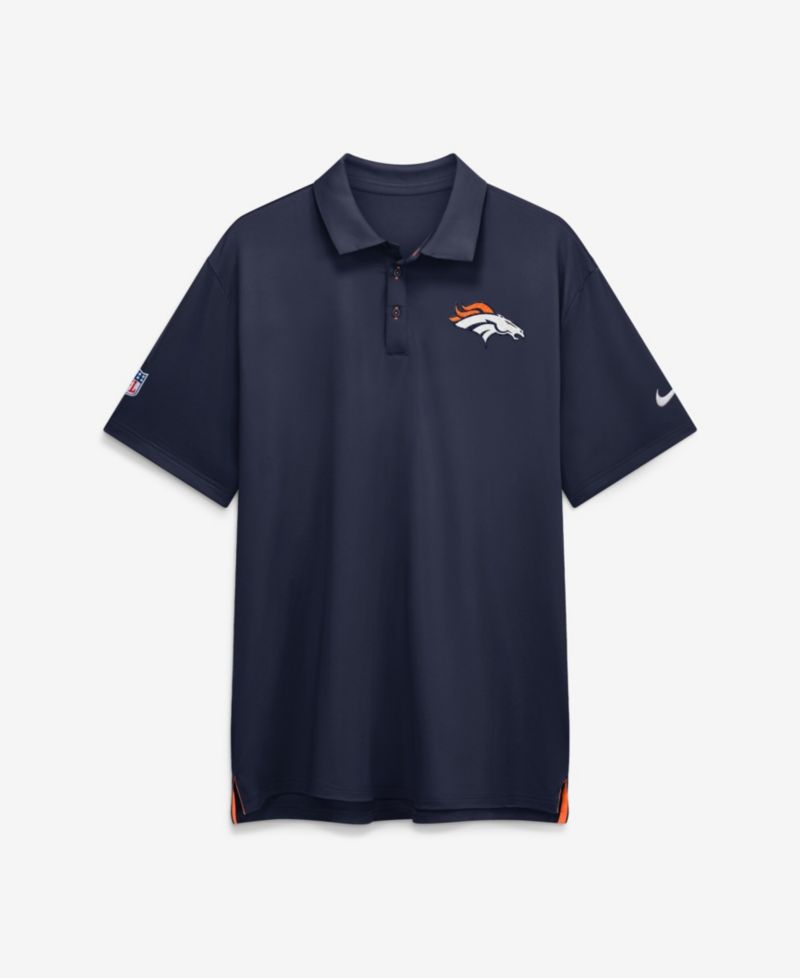 Men's Navy Denver Broncos Sideline Powerful Blocking Dri-FIT Tour Polo Shirt