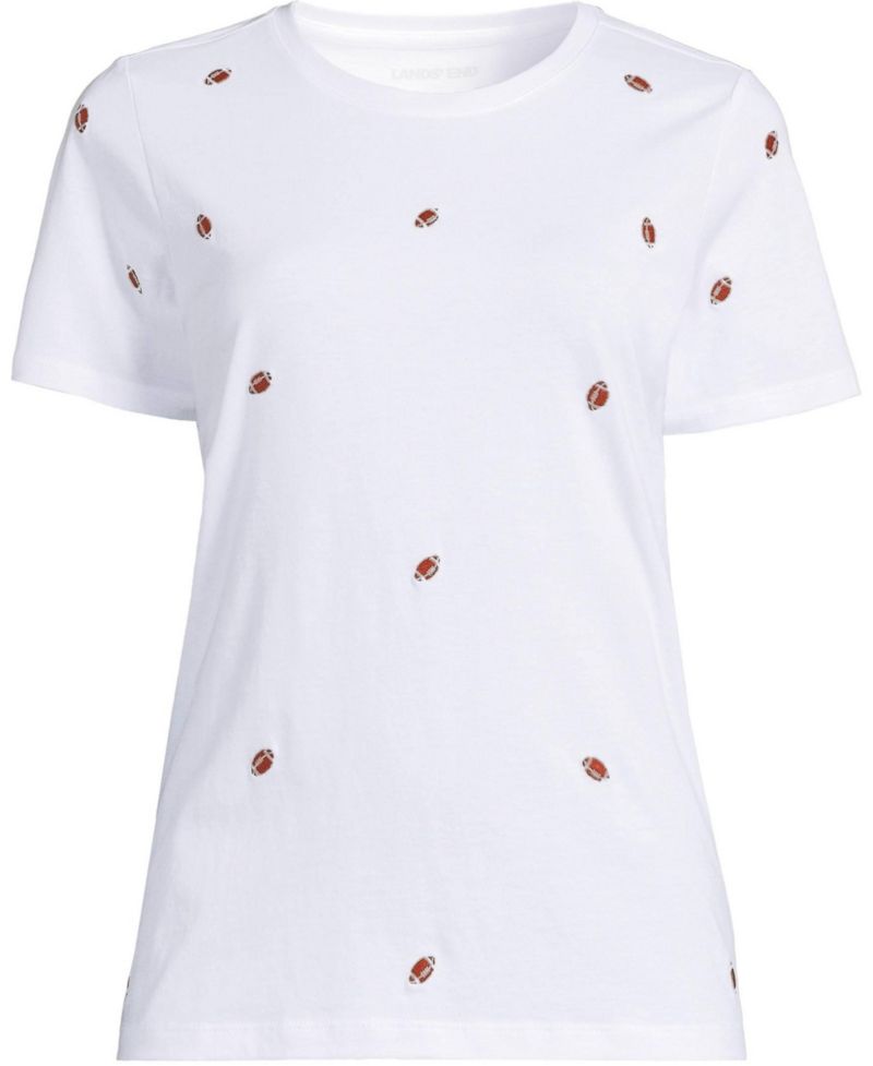 Plus Size Embroidered Crewneck Supima Cotton T-Shirt