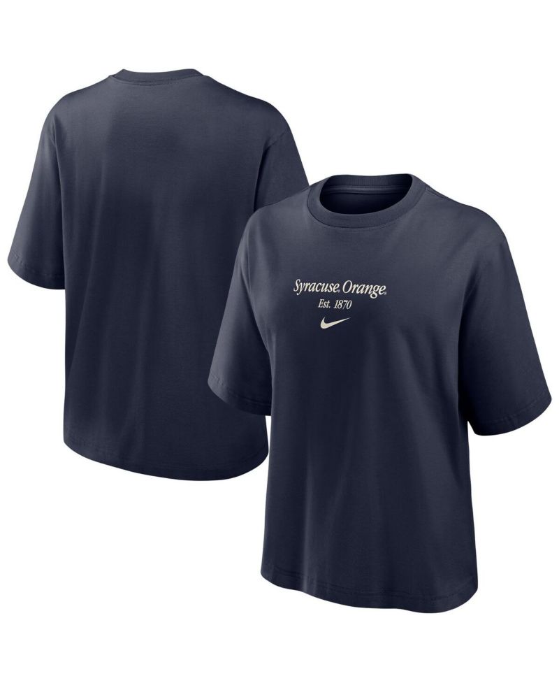 Women's Navy Syracuse Orange Boxy T-Shirt