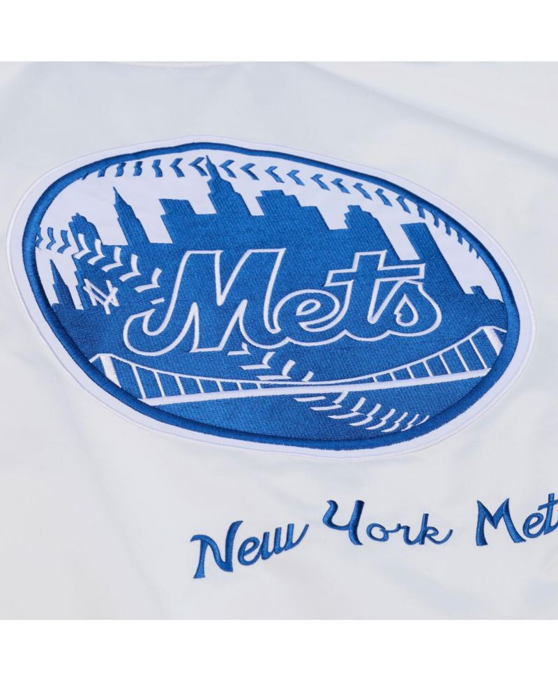 Men's White New York Mets Cooperstown Collection Arctic Lightweight Satin Full-Snap Jacket