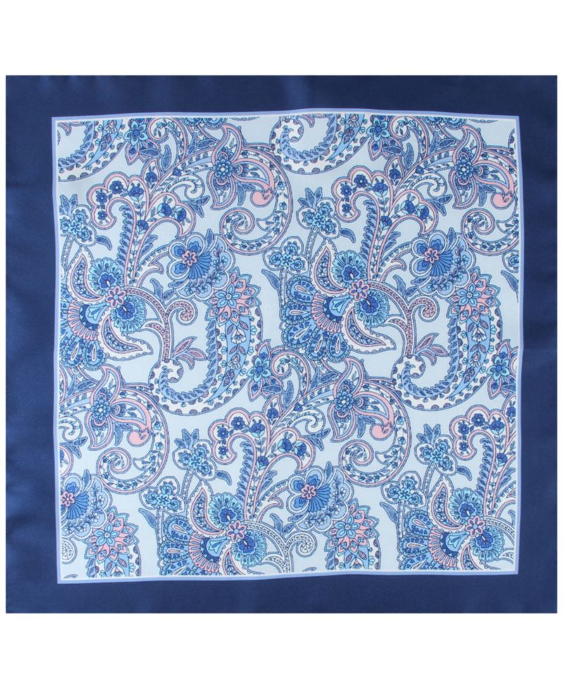 Men's Denim Paisley Bow Tie and Pocket Square, 2-Piece Set