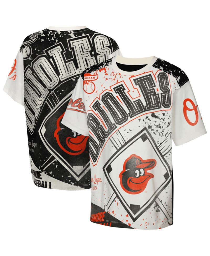 Big Boys and Girls Cream Baltimore Orioles Big League Top Player Bold All-Over-Print T-Shirt