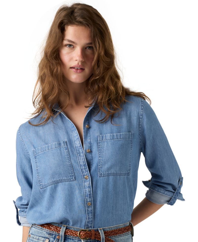 Women's Utility Long-Sleeve Denim Shirt