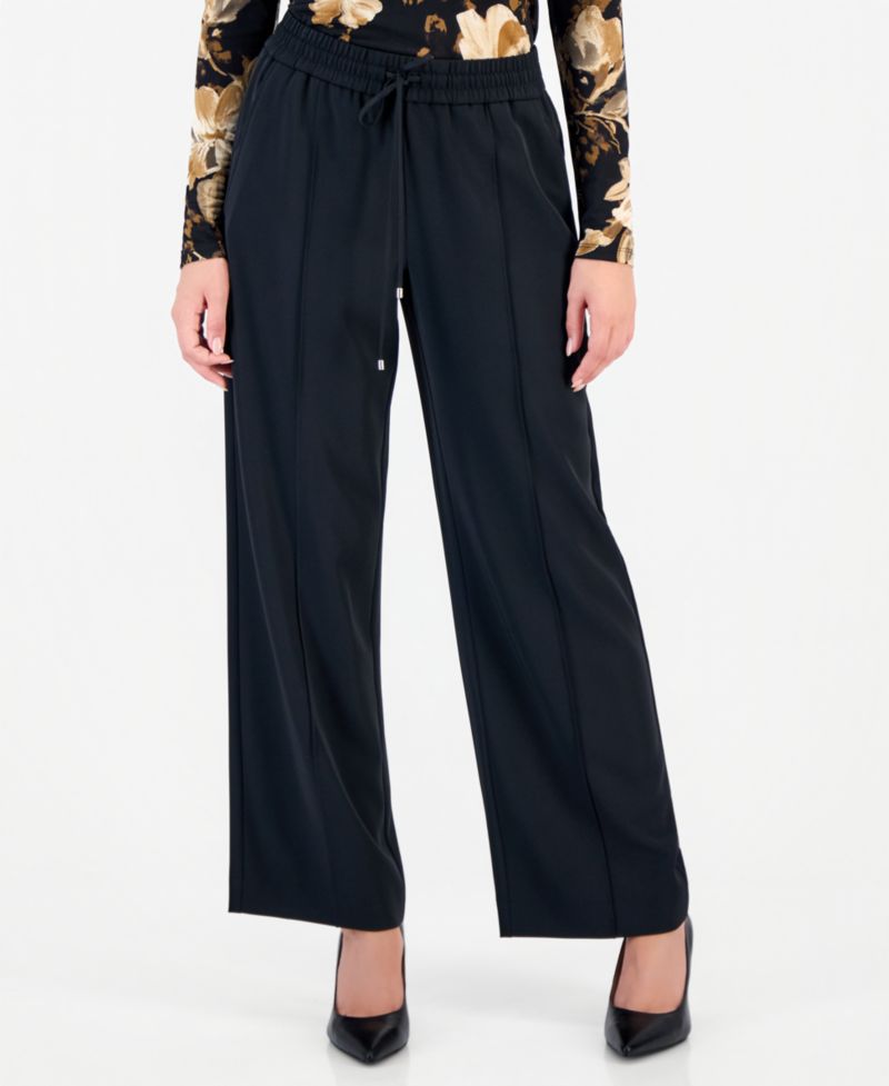 Petite Wide-Leg High-Waisted Pants