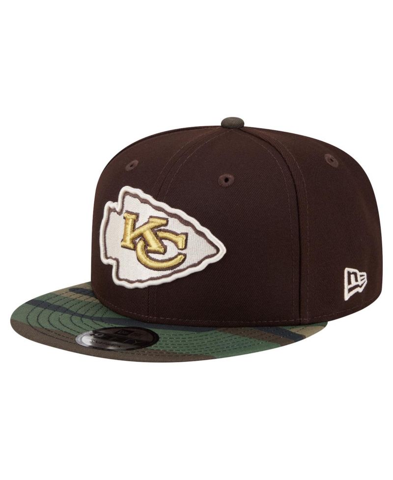 Men's Dark Brown Kansas City Chiefs Burnt Wood Camo 9FIFTY Snapback Hat