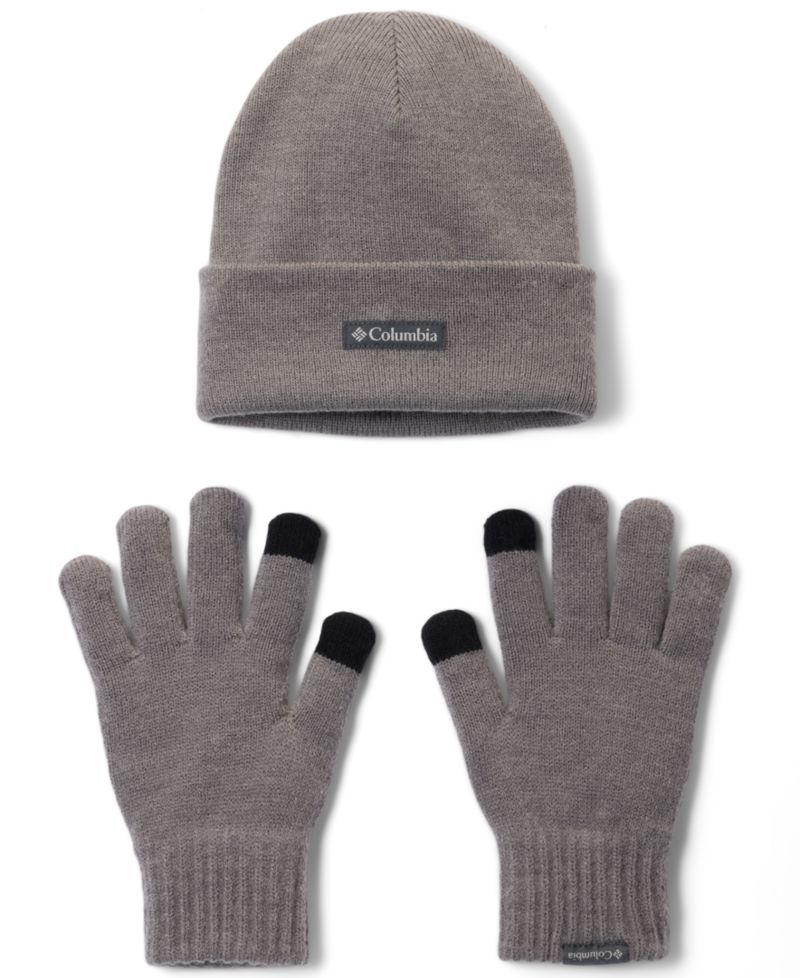 Touchscreen-Compatible Knit Beanie and Gloves, 2-Piece Set
