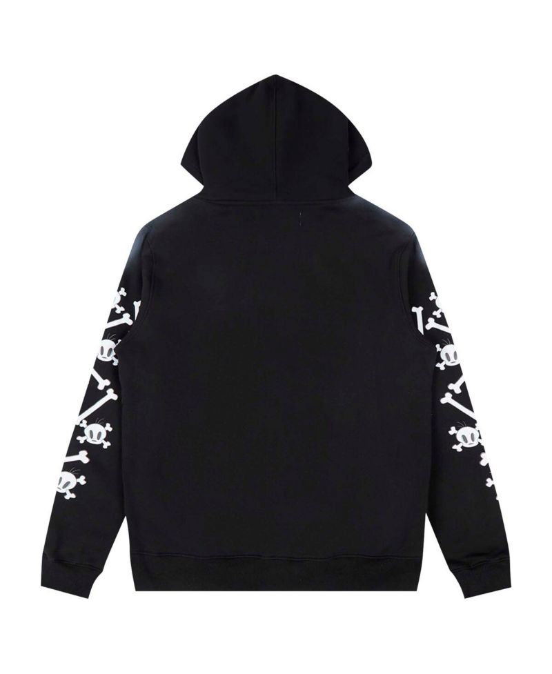 Men's Black Looney Tunes Tweety Bones Hoodie Full-Zip Sweatshirt