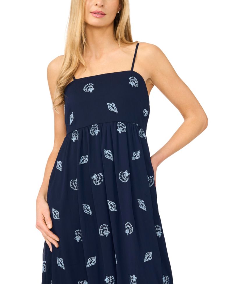 Women's Sleeveless Square Neck Midi Dress