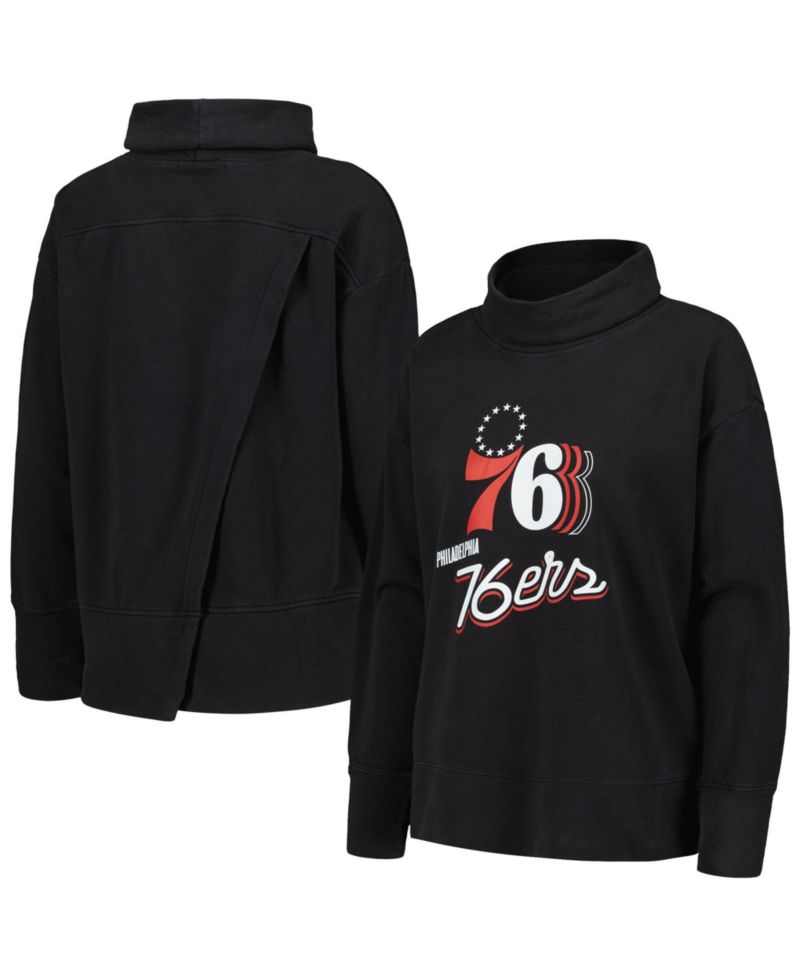 Women's Black Philadelphia 76ers Sunset Pullover Sweatshirt