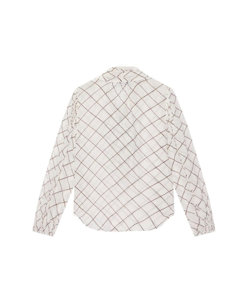 Women's Checked Bow Blouse