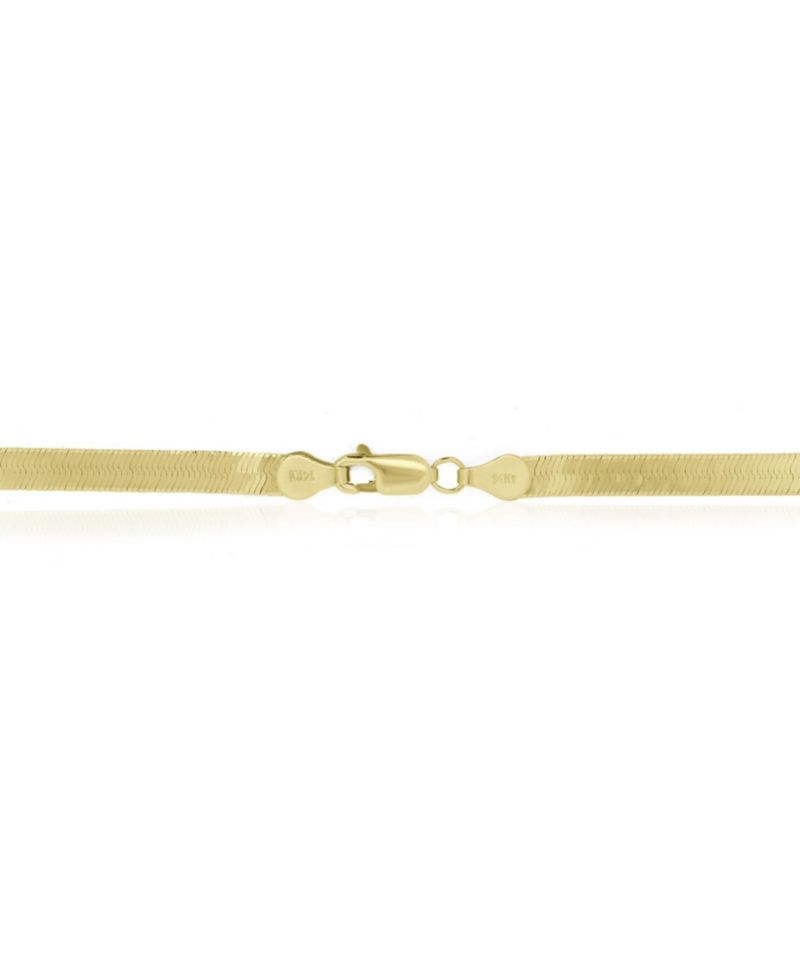 Large Herringbone Necklace 14K Yellow Gold - 5 millimeters - 18 inches