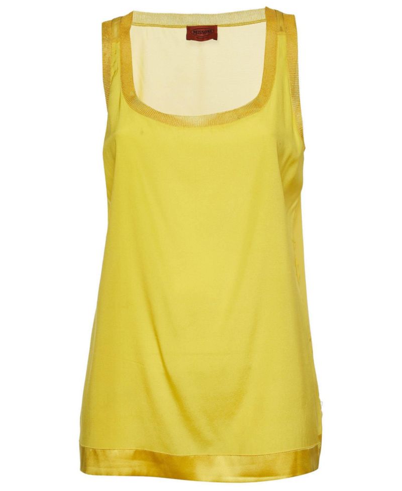 Women's Satin-Trim Crepe Tank Top