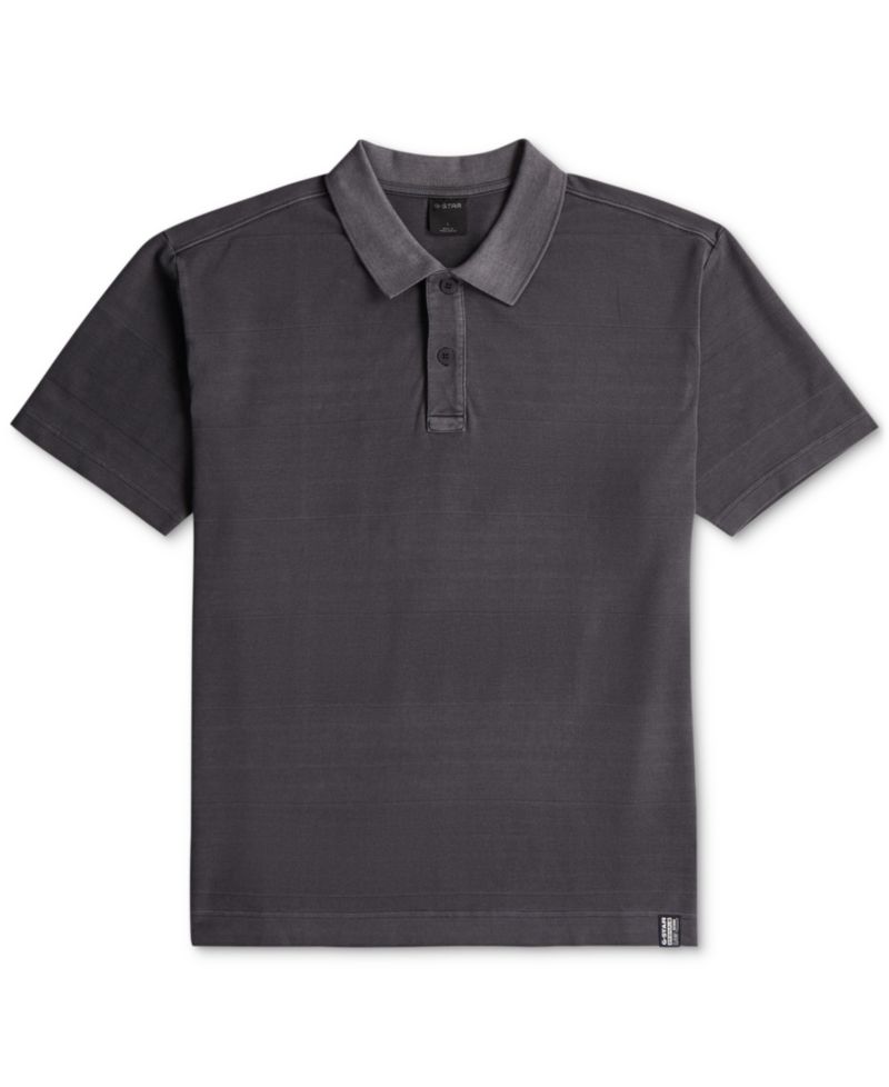 Men's Washed Jacquard Relaxed-Fit Polo Shirt