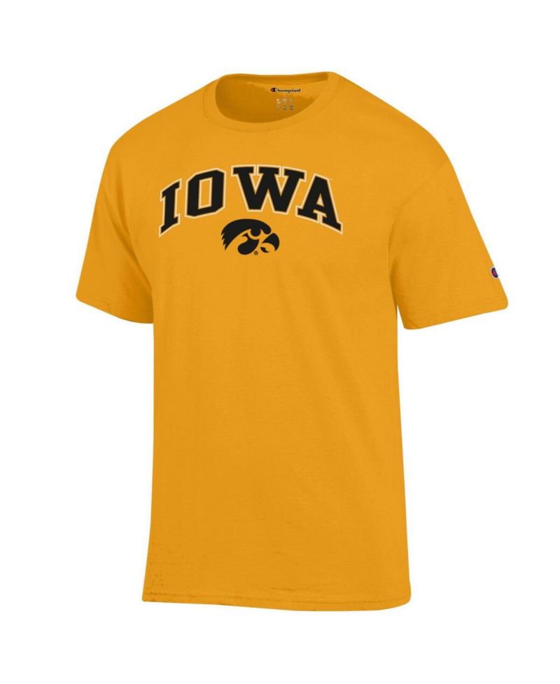 Men's Gold Iowa Hawkeyes Arch Over Logo T-Shirt