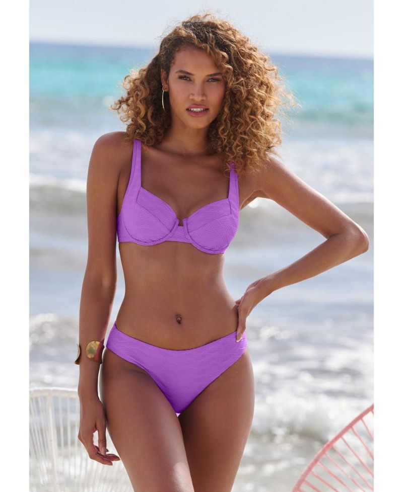Women's Textured Balconette Underwire Bikini Top