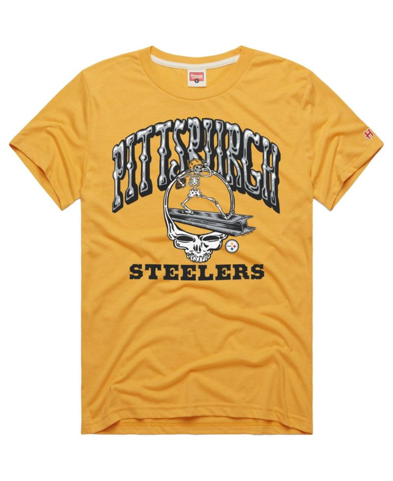 Men's Gold Pittsburgh Steelers NFL x Grateful Dead Tri-Blend T-Shirt