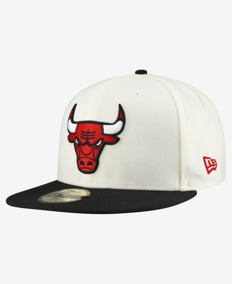 Men's White/Black Chicago Bulls Chrome 59FIFTY Fitted Hat