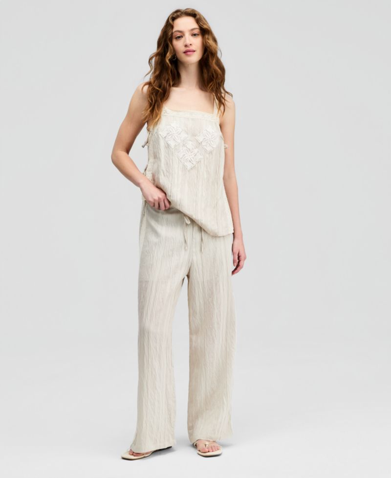 Petite Wide-Leg Drawstring Pants