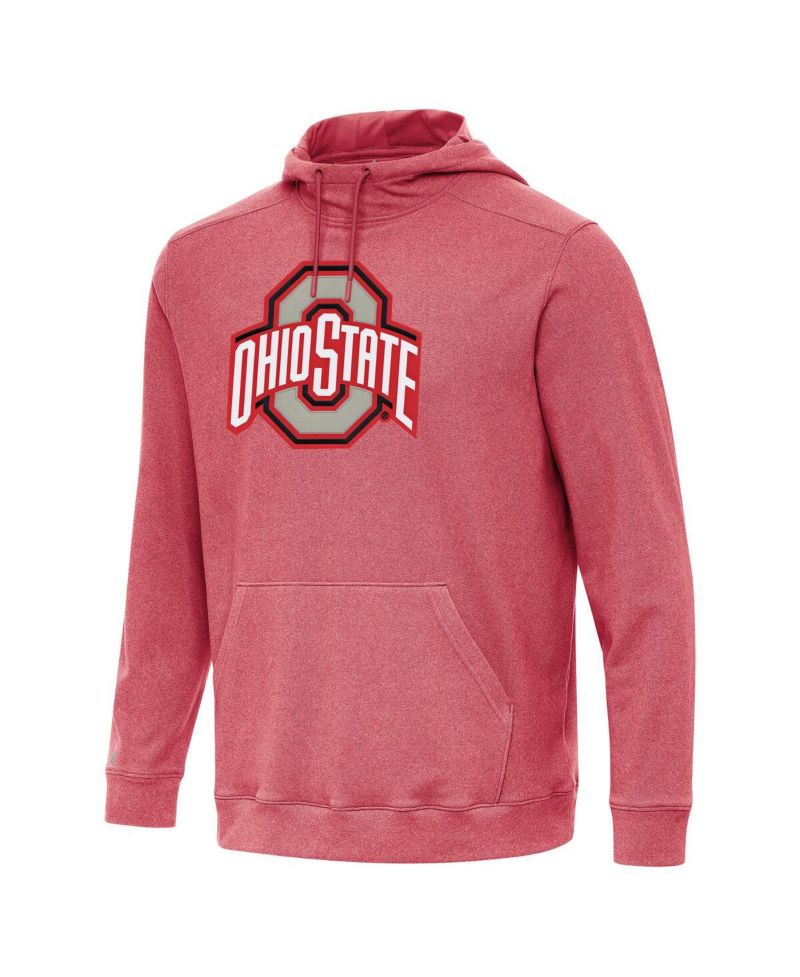 Men's Heather Scarlet Ohio State Buckeyes Cloud Pullover Hoodie