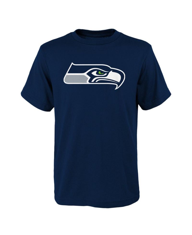 Big Boys Navy Seattle Seahawks Primary Logo T-shirt