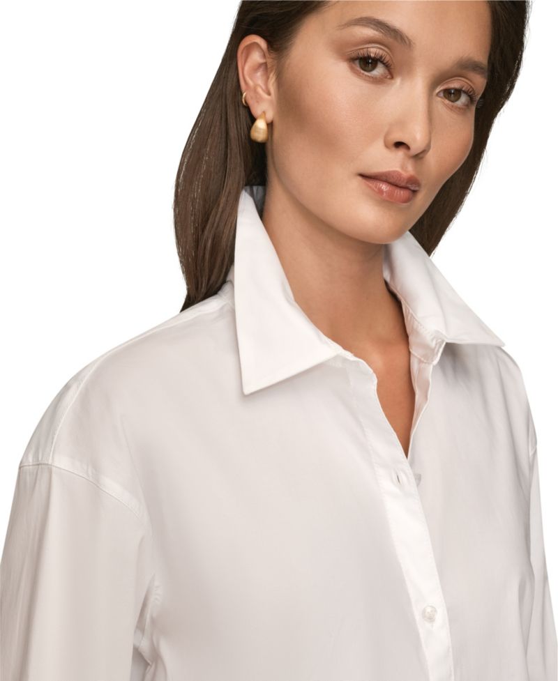 Women's Stretch Poplin Button-Down Shirt