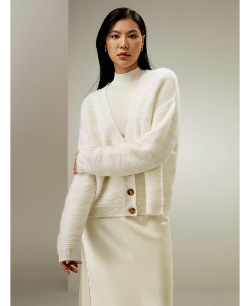 Women's Elegant V-Neck Cashmere Cardigan