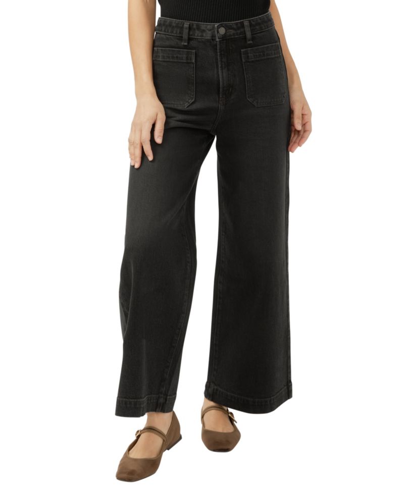 Women's High Rise Vintage Ankle Wide Leg Jeans