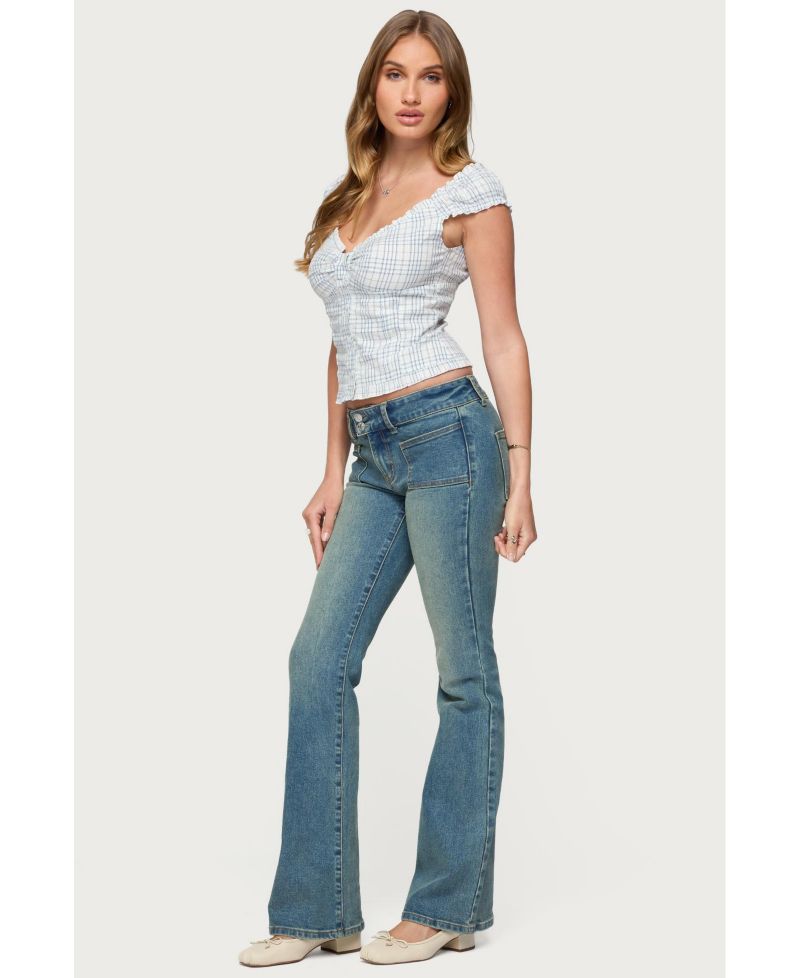 Women's Dolsy Plaid Button Up Top