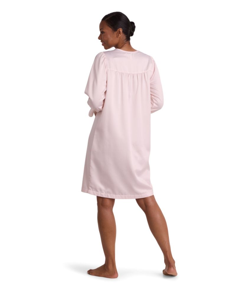 Women's Long-Sleeve Satin Short Gown