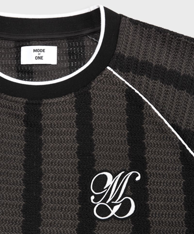 Men's Crochet-Stripe Relaxed T-Shirt