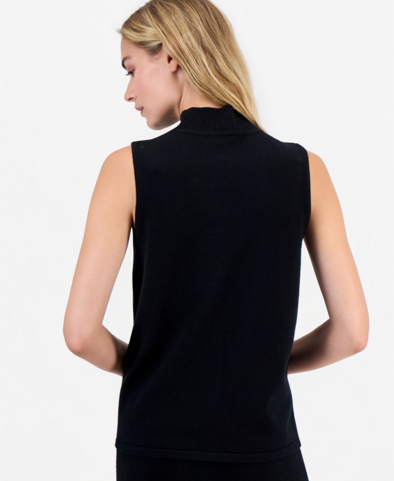 Women's Sleeveless Heatset Diamond Mockneck Tank