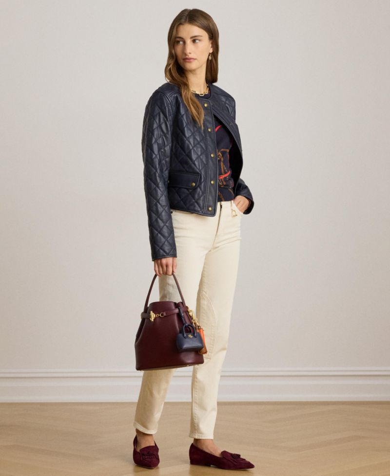 Women's Diamond-Quilted Cropped Jacket